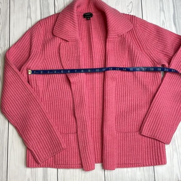 Talbots hot pink knit merino wool blazer cardigan Large - Picture 5 of 7